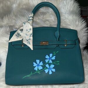 Birkin Style Forget Me Not Handbag